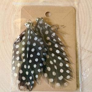 Guinea Feather Earrings